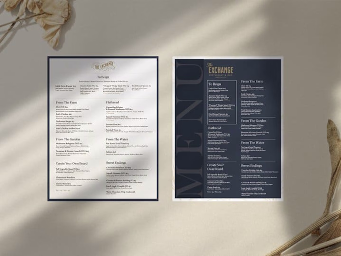 The exchange Menu 