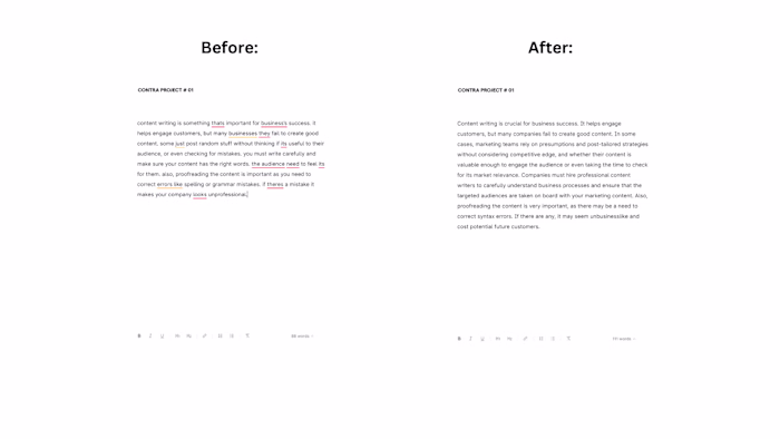 Content Editing/Writing Project – Before & After Example.