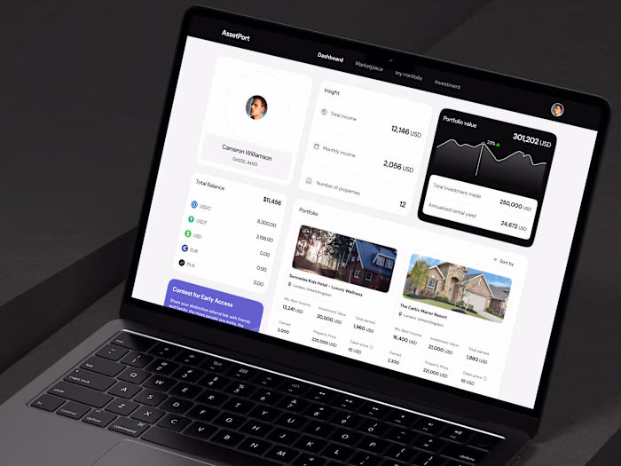 Introducing my latest design a dashboard built for AssetPort...