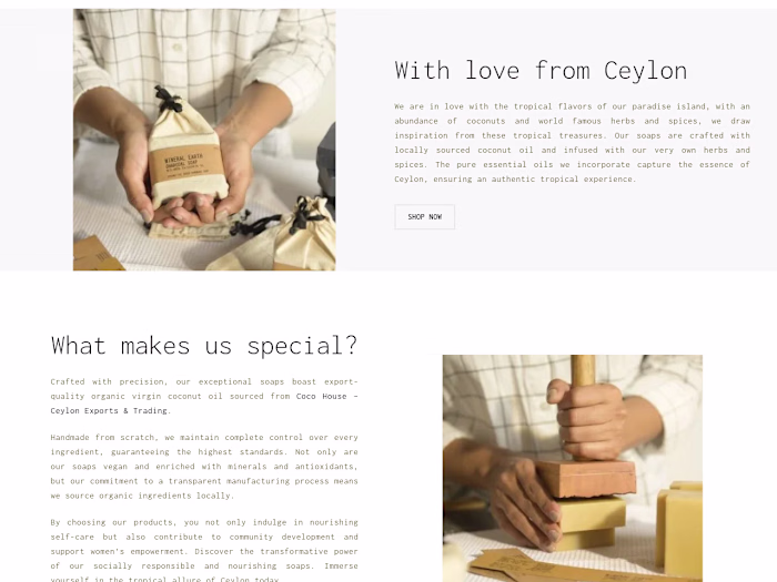 Mineral Earth Soapery - Website Project