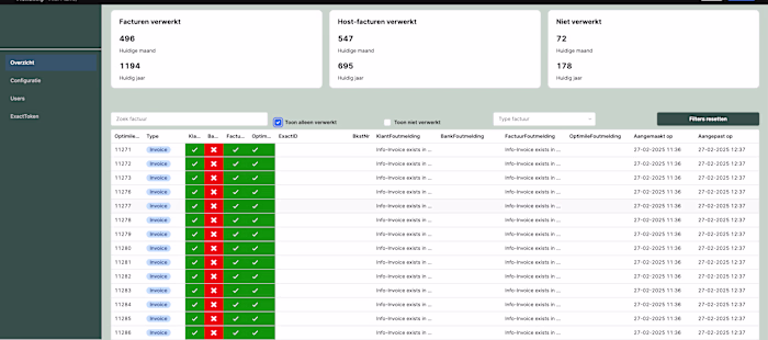 Exact online invoice synchronization hub