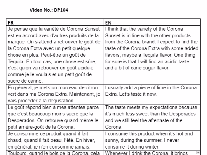 Video Translation French to English