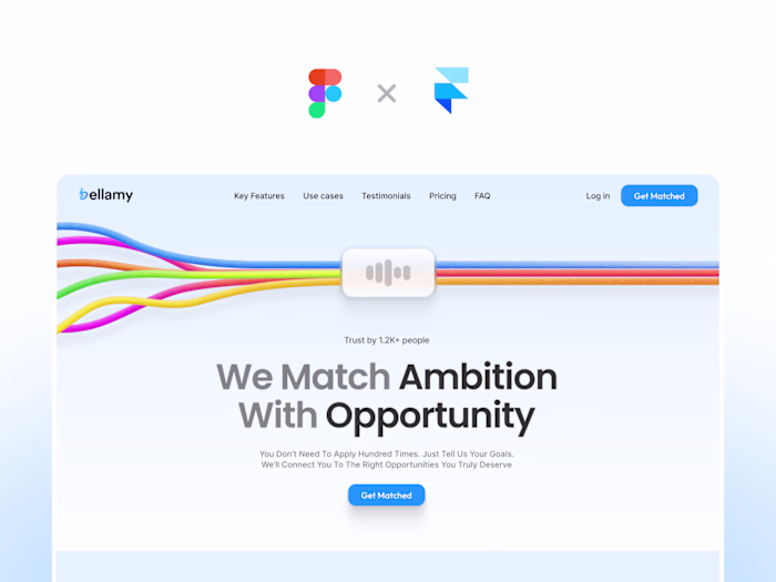  Bellamy.ai · Landing page des & dev in Framer
