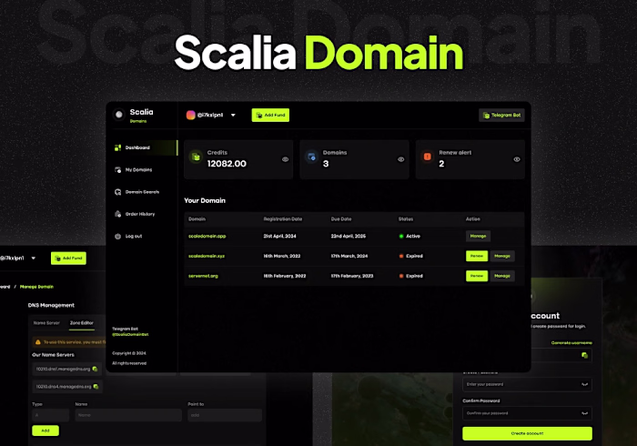Scalia - Domain Management App A modern, high-performance we...