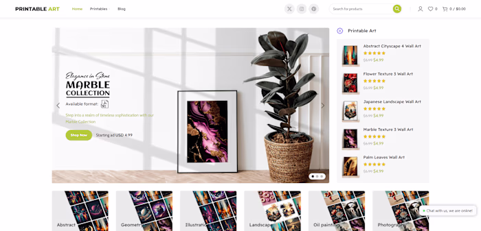 E-Commerce Store | Printable Art
