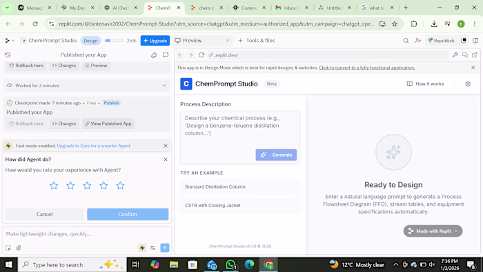 HURRAH! A great Achievement.. I made an AI based Chemical en...
