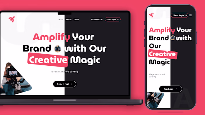Responsive creative agency website hero