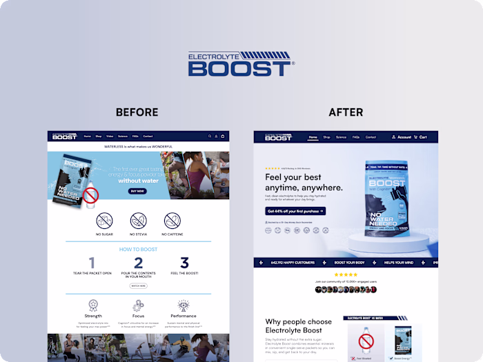 Electrolyte Boost Landing Page Redesign