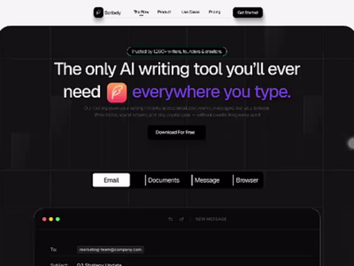 Scribely AI Landing Page Design
