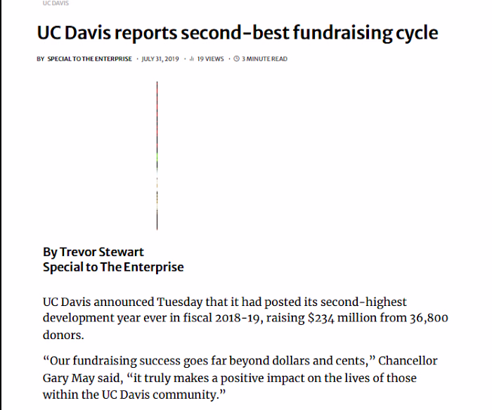 Working in fundraising communications at UC Davis was such a...