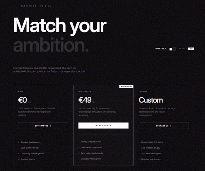 Pricing section thoughts?