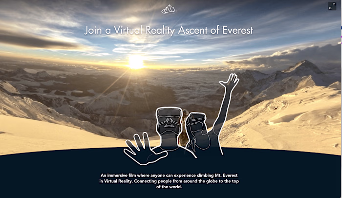 Everest VR immersive 360 no-code website
