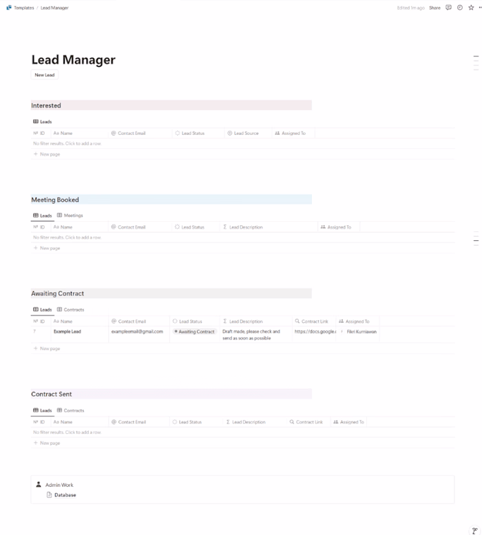 Automated Notion Lead Manager