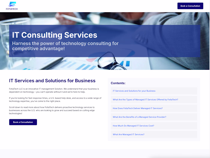 FotiaTech Landing Page & Brand Development