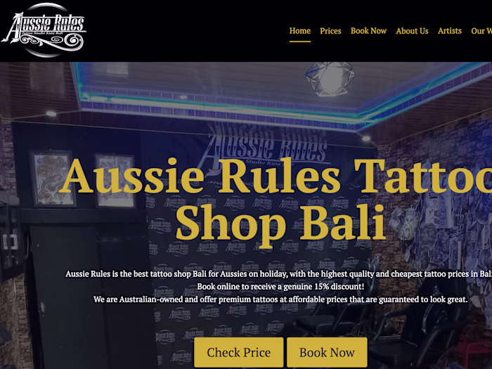 Aussie Rules Tattoo Shop Bali