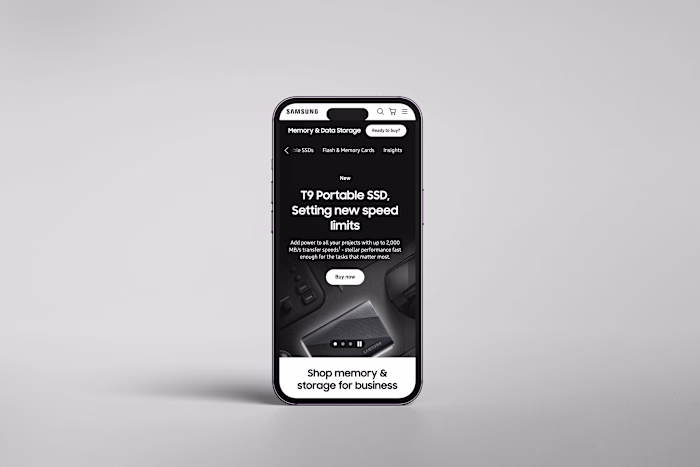 Samsung SSD landing page design