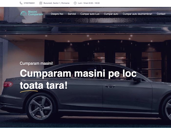 Lading page for Car Selling Company