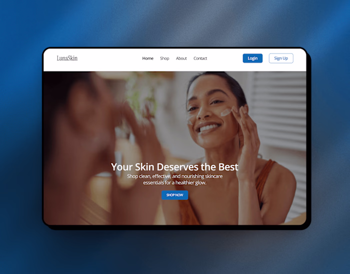 Skincare Website for LunaSkin