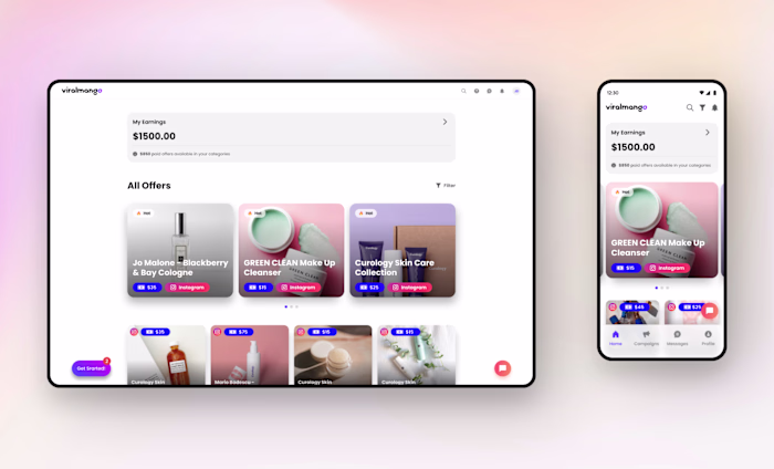 ViralMango Creator Marketplace Redesign