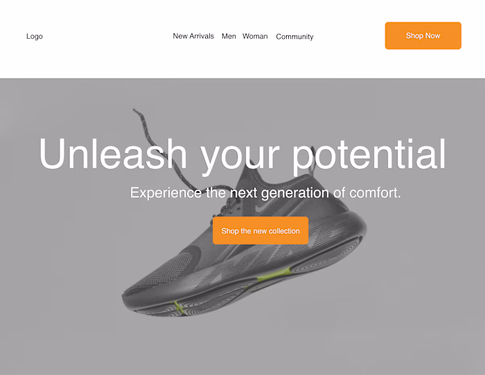 High converting header and CTA with navigation. It’s simple ...
