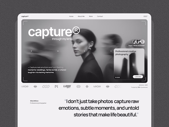 Photographer Personal Portfolio Website Design
