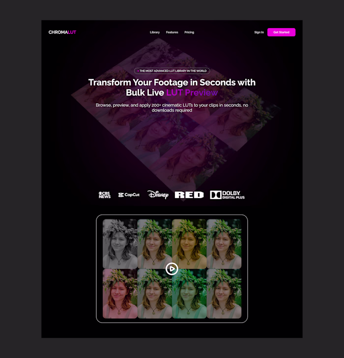 Landing Page Design for SaaS Film Platform