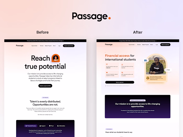 Passage Marketing Website Redesign