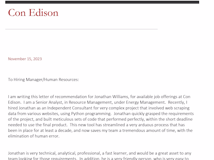 Automated Data Scraping Solution - Con Edison