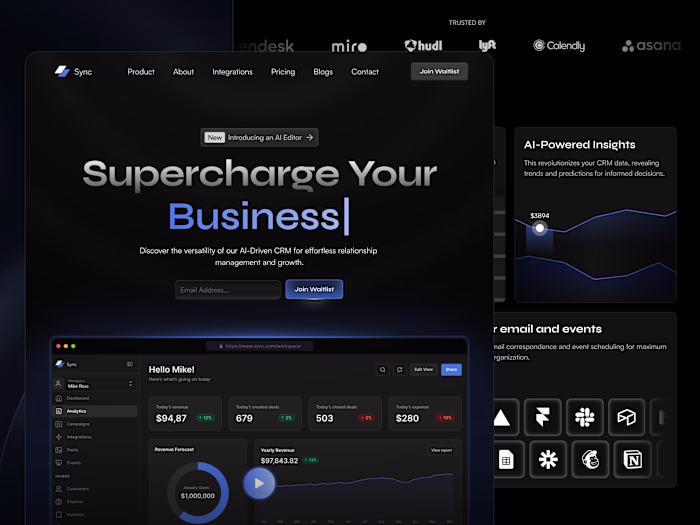 Sync SaaS CRM - Framer Template