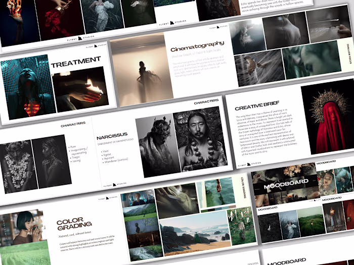 Aesthetic music video concept pitch deck 