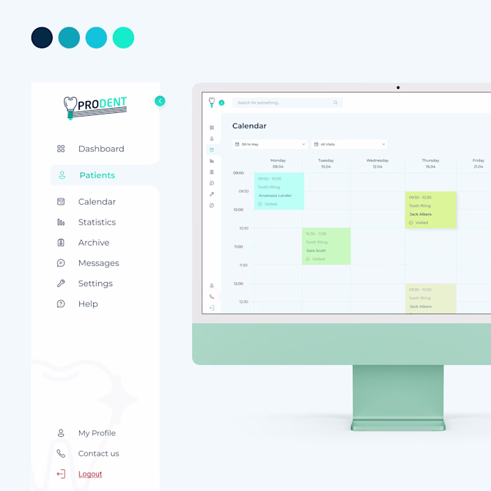 UX/UI Design for CRM Dental web app - ProDent