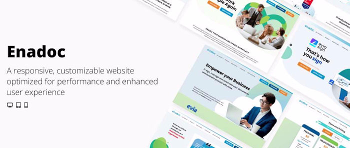 Enadoc E-signature and Document Management Solutions Website