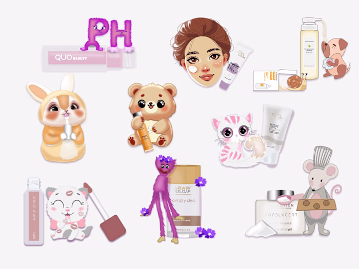 Custom Illustrations for Different Cosmetic Campaigns