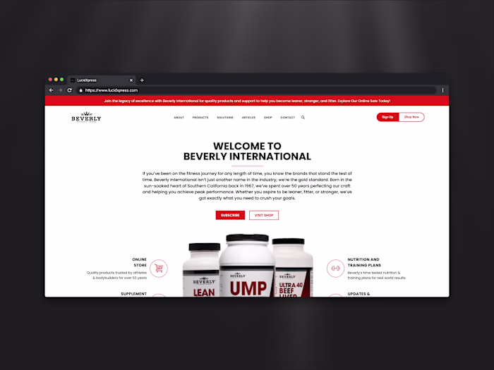 Beverly International Website Redesign