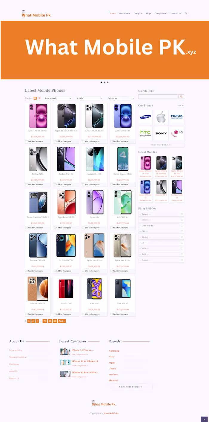 Mobile Specification Website Design for What A Mobile Responsive
