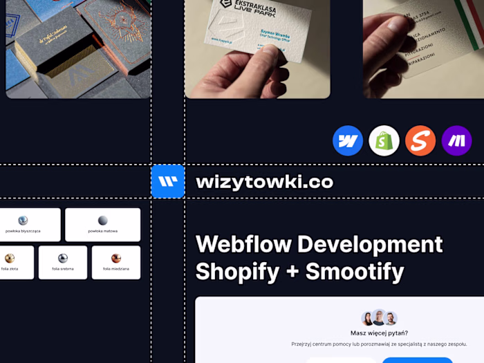 Wizytowki | Webflow + Shopify + Smootify