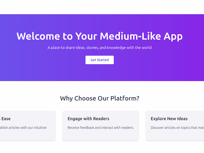Medium like full-stack application