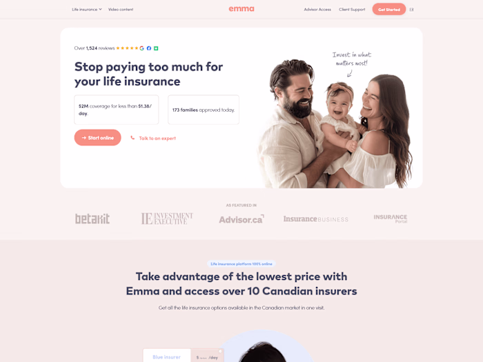 Webflow Website Design for a Life Insurance Company