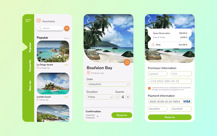 reservation \ travel app :: Behance