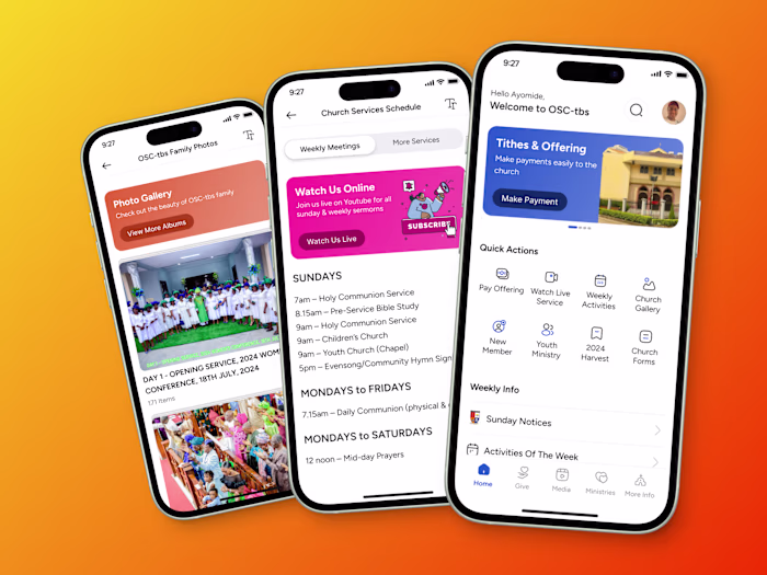 Our Savior's Church(OSC-tbs) - Mobile App Design
