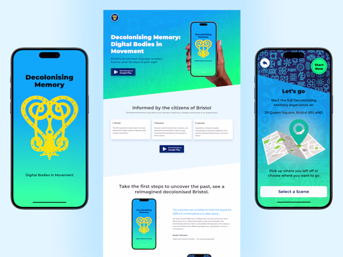 Mobile UI and Landing Page Design for Decolonising Memory