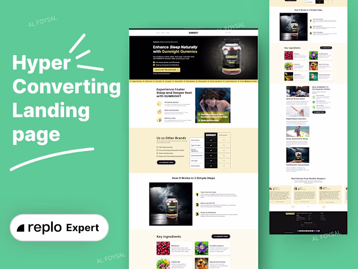 High-Converting Sleep Supplement Landing Page for GUMNIGHT