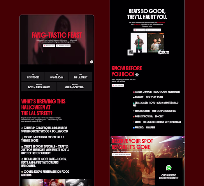 🎃 Happy Halloween! Designed this spooky landing page for a ...