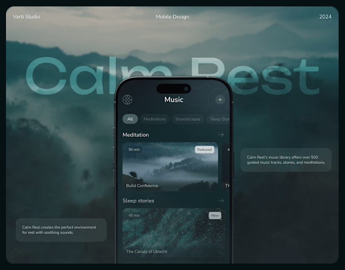 Calm&Rest: UI/UX Design. Mobile Design.
