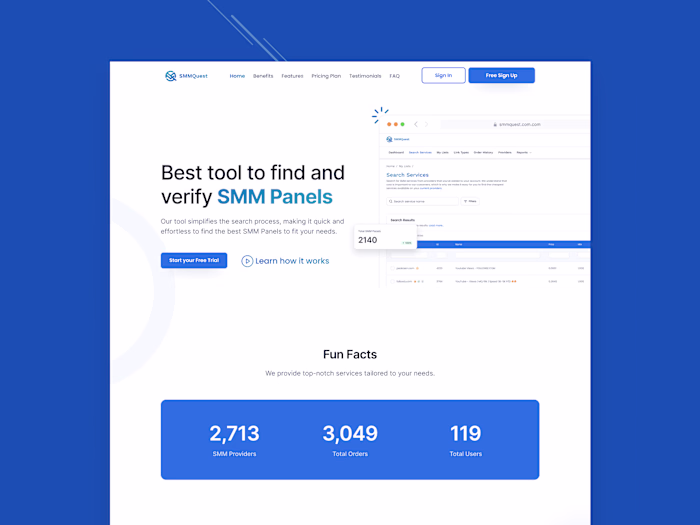 UX UI Design and Frontend Development - SMMQuest