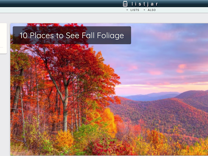 listjar: 10 Places to See Fall Foliage