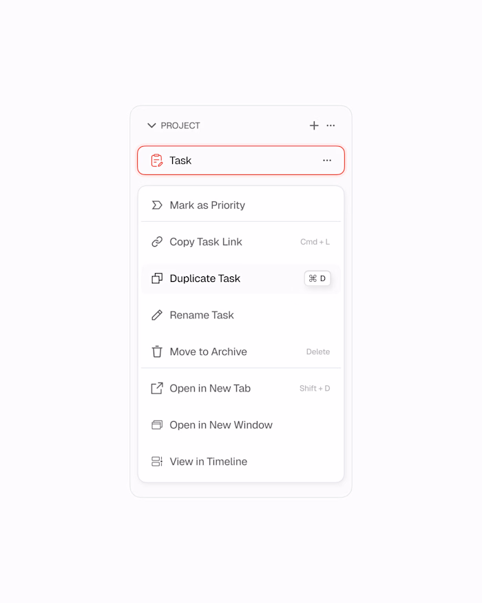 Task priority UI component
