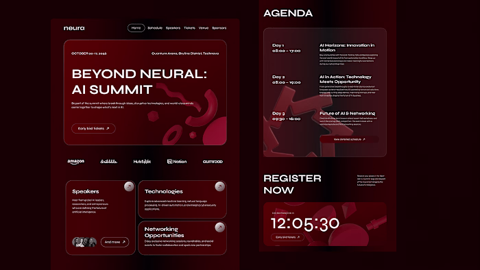 AI Webinar Event Landing Page Concept