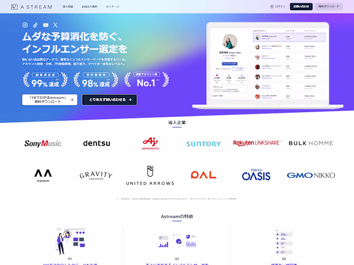 Astream｜インフルエンサーマーケティングツール