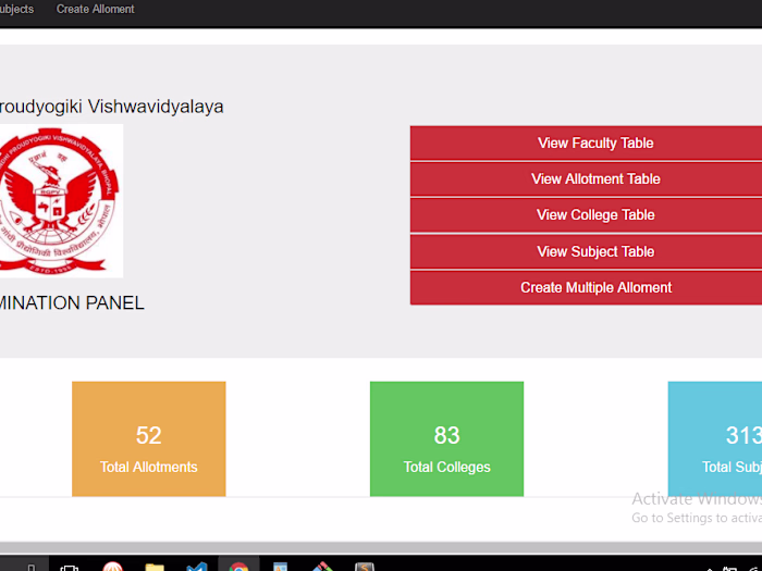 University Faculty Allotment System